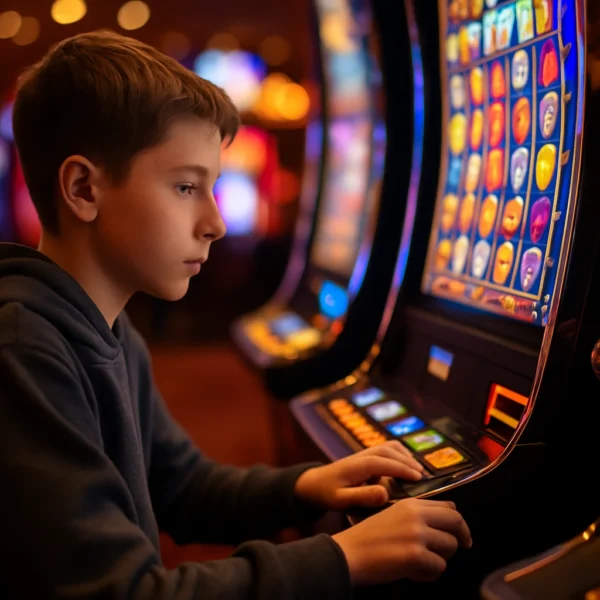 Teenager casino gambler